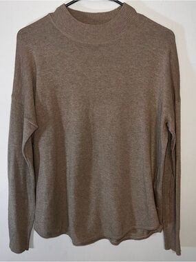 Madewell Women's Taupe Tan Turtle Neck Wool Blend Sweater